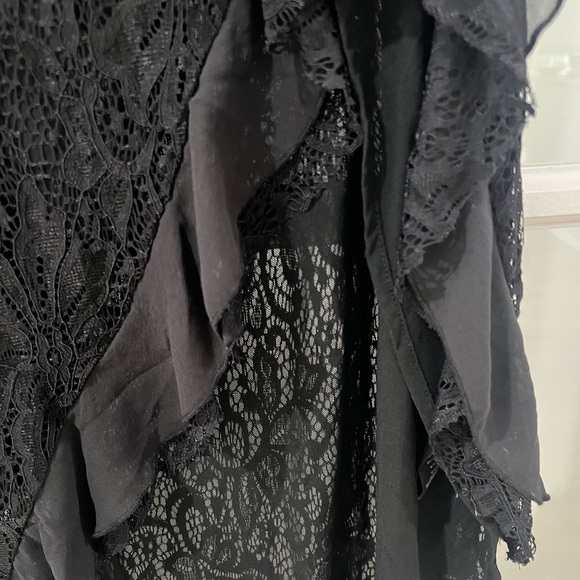 NWOT Silence + Noise strapless black lace Elegant Black Strapless Dress small - Picture 3 of 9